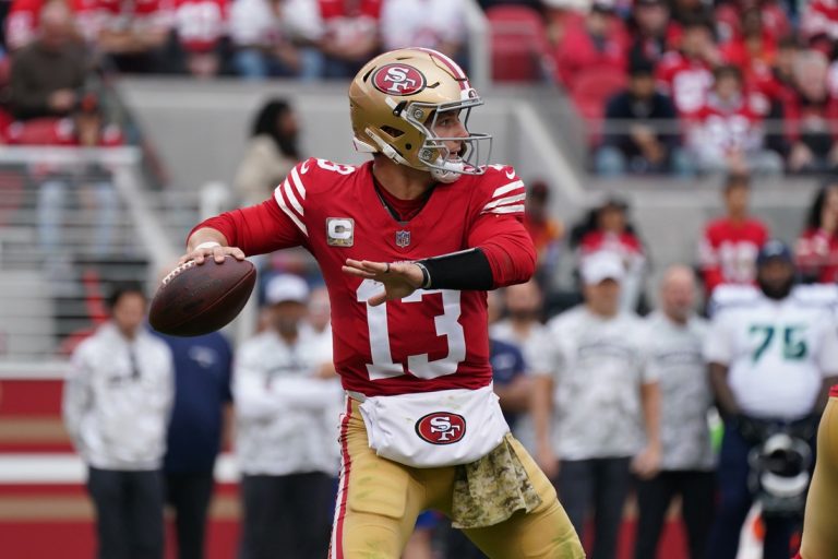 Limited again, 49ers QB Brock Purdy still fighting sore shoulder