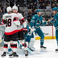 Adam Gaudette scores 2 goals, helps Senators edge Sharks