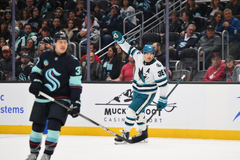 Three-goal second period helps Sharks defeat Kraken again