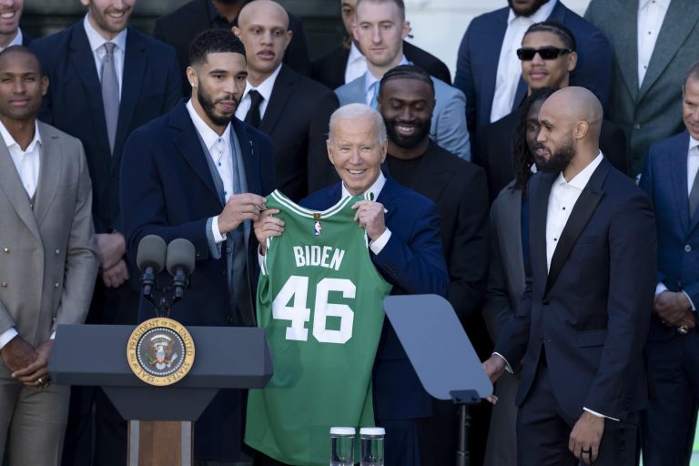 President Biden welcomes NBA champion Celtics to White House