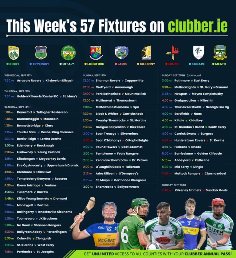 List of live GAA matches on Clubber, Sky Sports, GAAGO & RTE